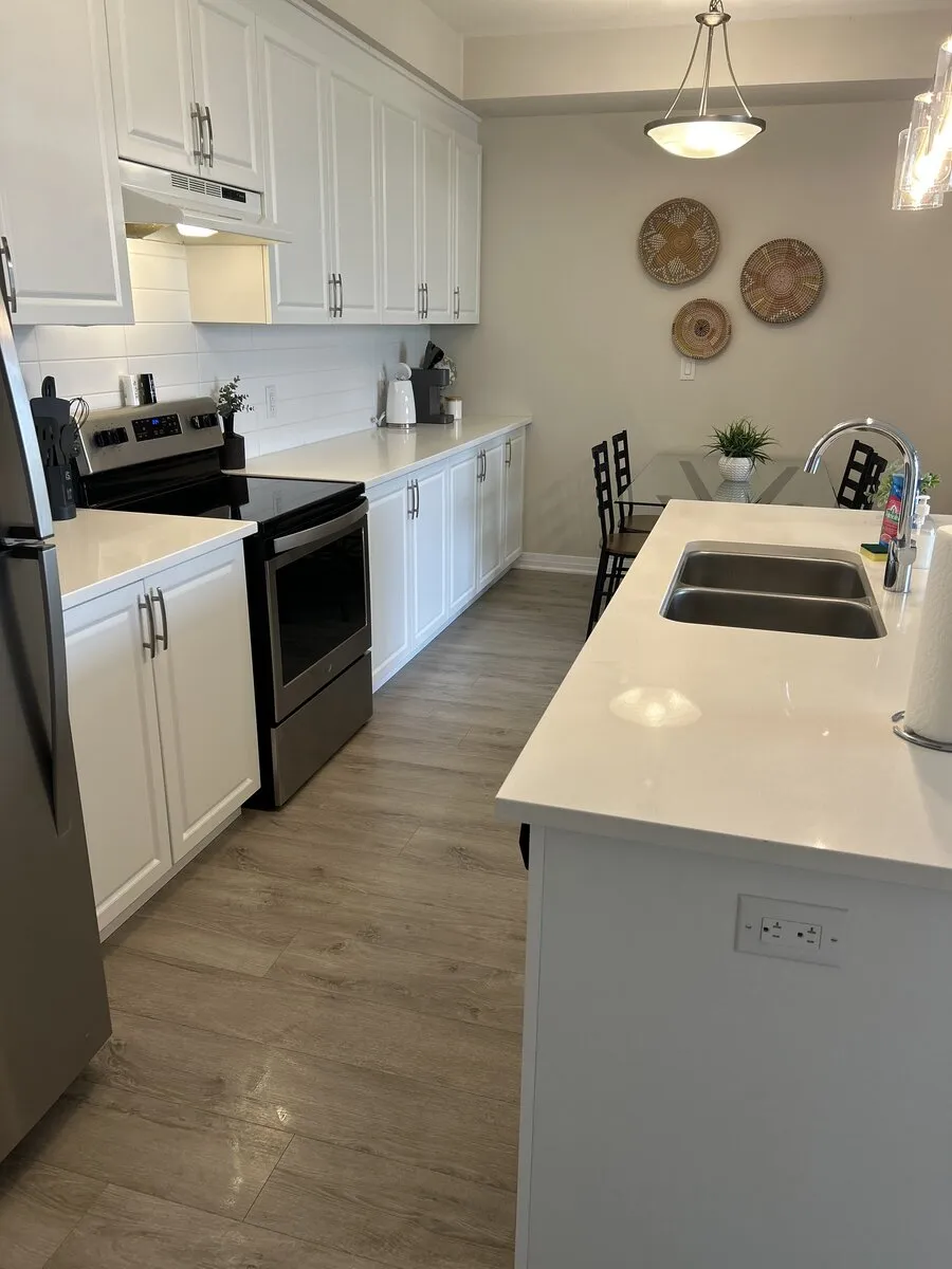Clean kitchen cabinets and countertops
