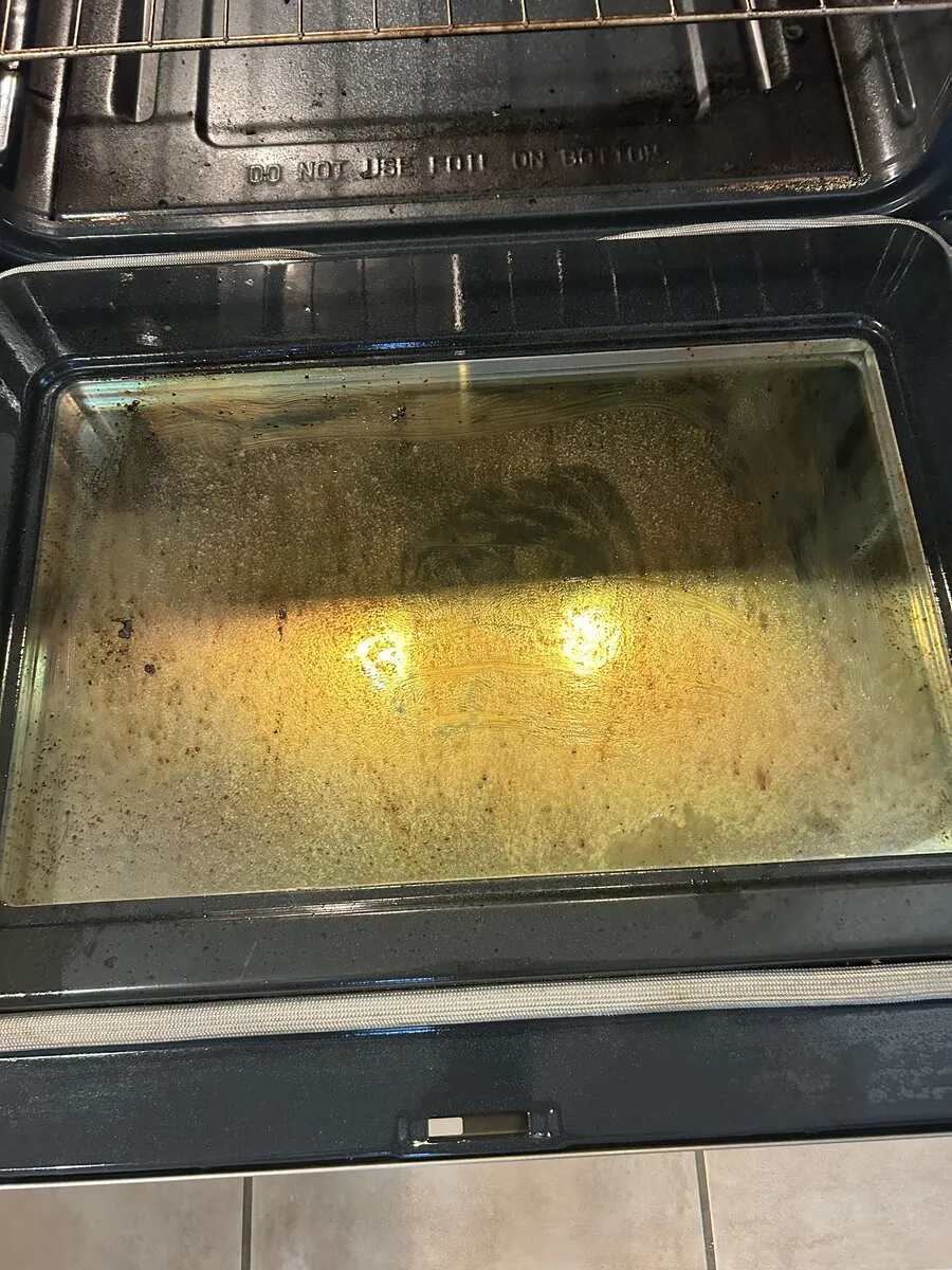 Oven interior before deep clean
